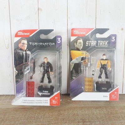 Mega Construx Terminator Genisys T-800 Guardian & Star Trek Data Figure lot