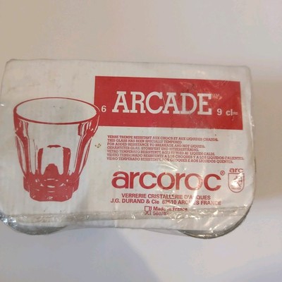 6x Arcoroc Arcade Glas Becher 9cl Französisch Kaffee Espressotassen 