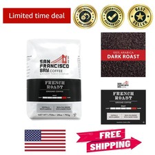 SF Bay Coffee 28oz French Roast - 100 Arabica Ground Dark Roast for Perfection
