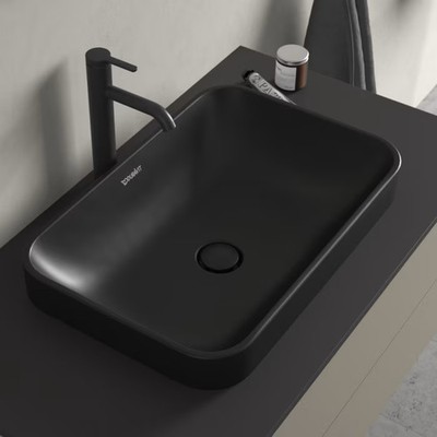 Duravit Happy D.2 Plus Aufsatzbecken 60 cm anthrazit matt, ohne Überlauf, ohne
