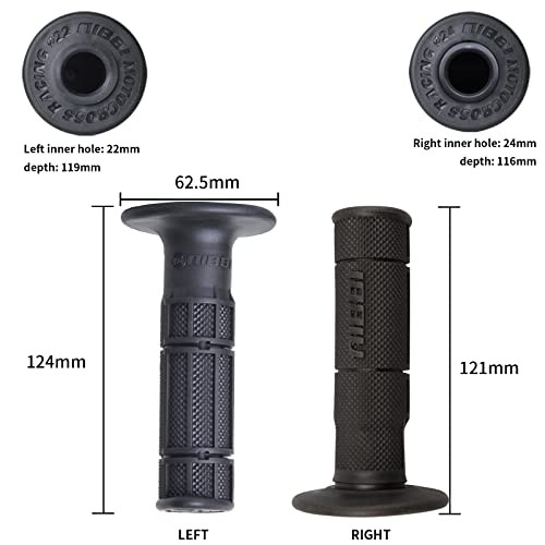  Twists Throttle Grip,Dirt Bike Grips with Throttle Cable and Handlebar Black