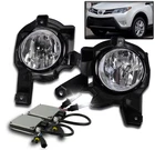 2013-2015 TOYOTA RAV4 FRONT BUMPER CLEAR FOG LIGHT+COVER+HARNESS W/6000K HID KIT