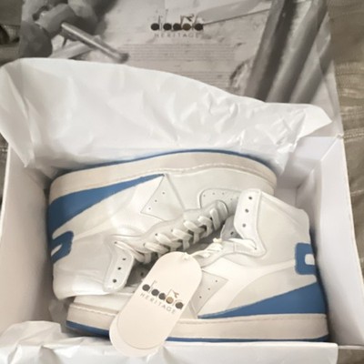 Diadora Heritage MI Basket Used White Campanula Blue Men's High Top Sneakers
