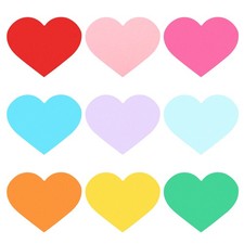 Bulletin Cutouts Paper, 54 Pcs Heart Shape Paper Cut Out with Adhesive