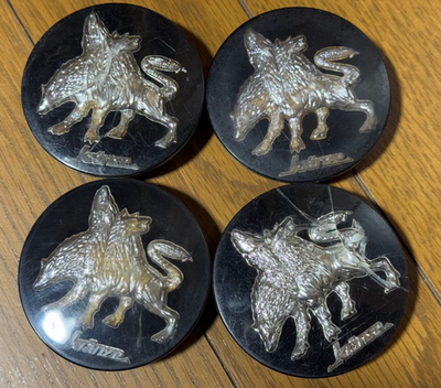 Genuine Weds Kranze Cerberus Center Caps Set of 4 Black JDM Wheel