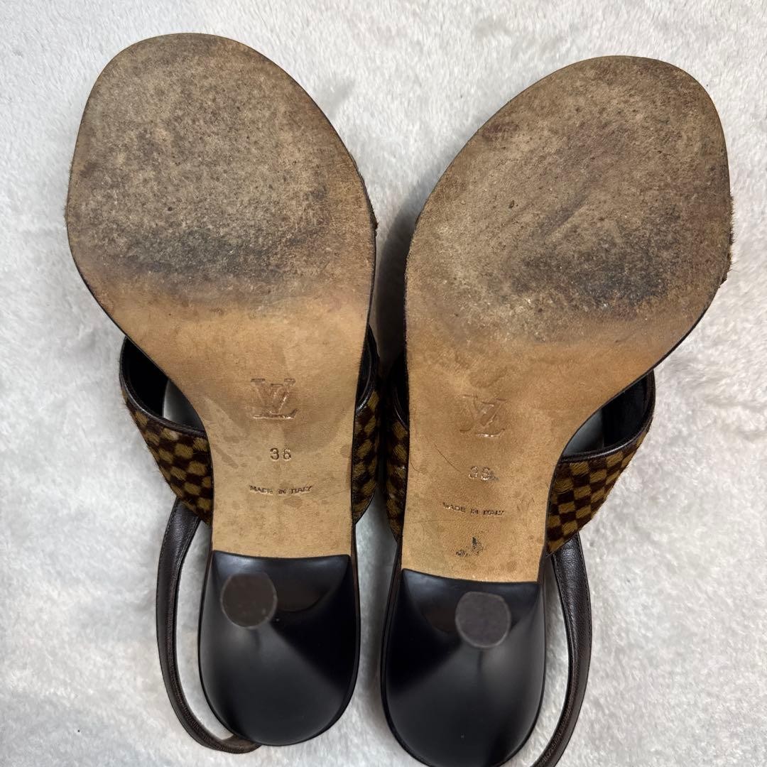 Louis Vuitton Sandals Shoes Monogram Damier EU 36 US 6 Dark Brown