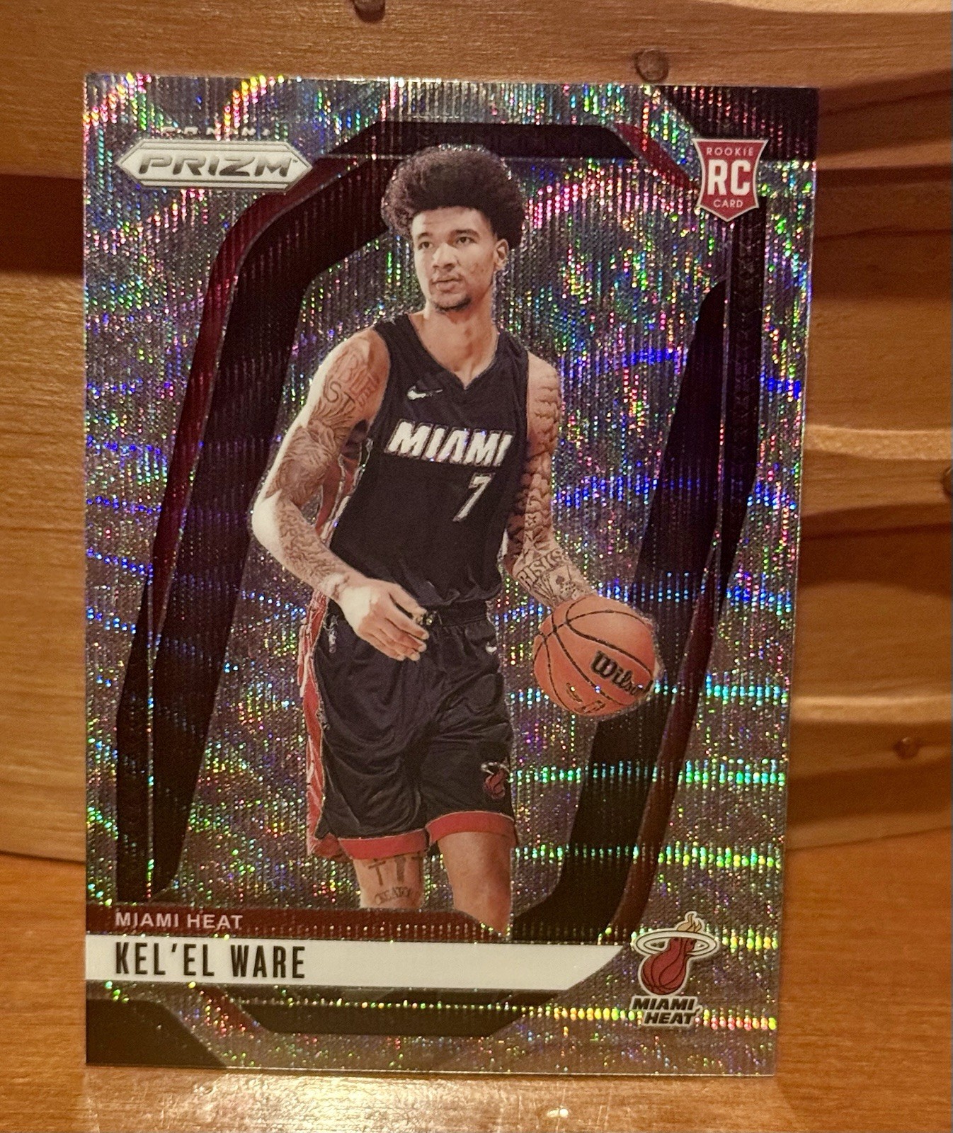 Kel'el Ware 2024-25 Panini Prizm #248 Silver Prizm Wave NBA Rookie Miami Heat