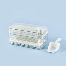 Image of 64 Cube Double Layer Ice Cube Tray Food Grade Plastic for Household Use