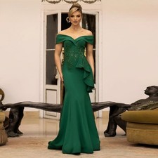 Off The Shoulder Mother of The Bride Dress Mermaid Appliques Ruched Outfit HOT