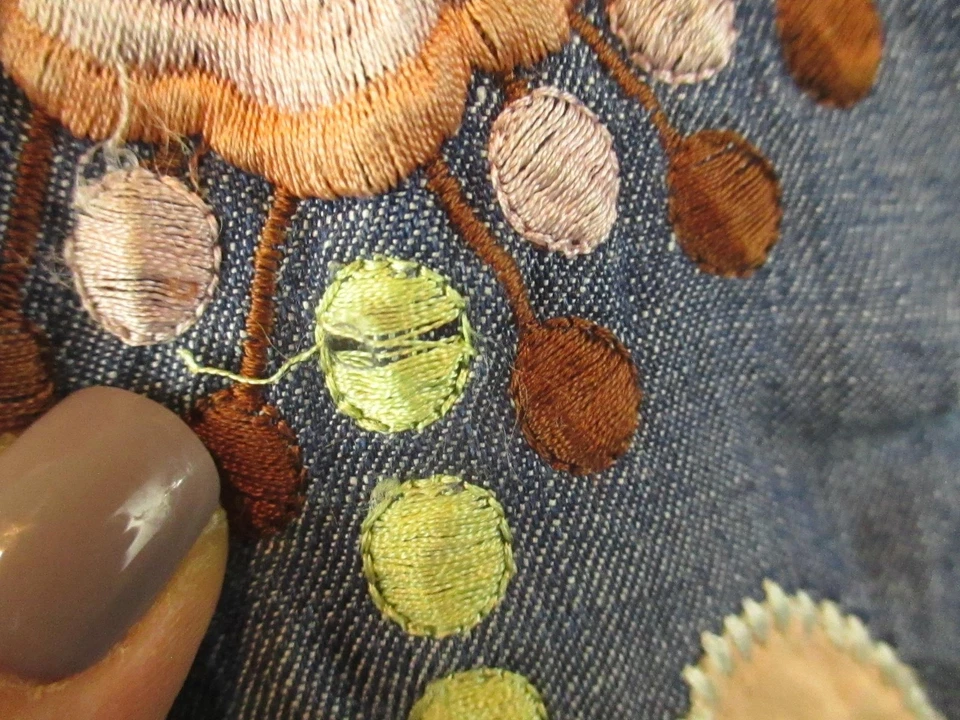 Vestido Anthropologie Holding Horses Mujer Medio Azul Bordado Boho Campesino Foto 4 de 4