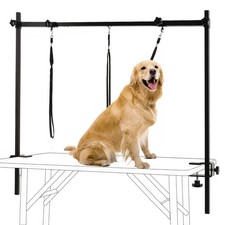Dog Grooming Arm with Clamps - H Shape, Pet Grooming Table Arm with 3 Loop Noose