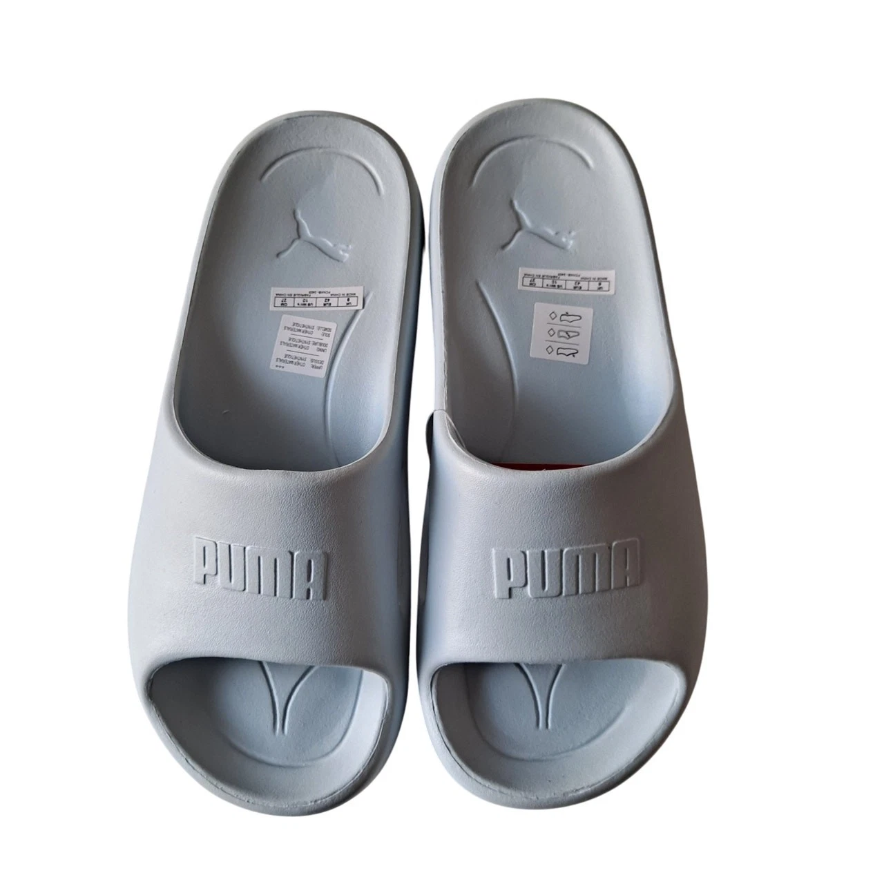 Sandali da donna nuovi con scatola Puma Shibusa tacco grosso plateau slide rugiada smerigliata taglia 10
