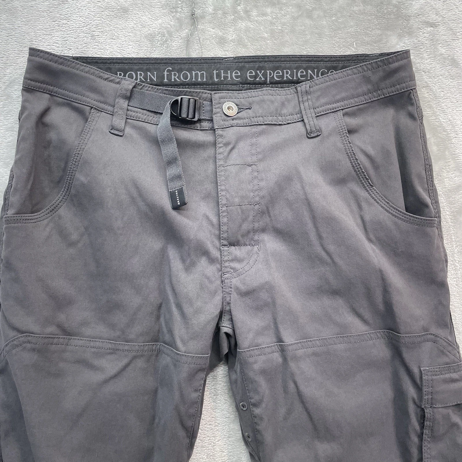 PRANA Pants Men's 32x30 straight trail Stretch Hiking Fishing Zion belted work
