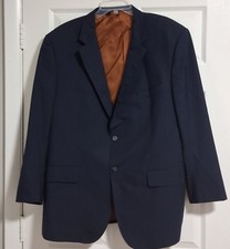 Jos. A. Bank Men's Blazer Size 46R Regular Navy Blue 100 Wool 2 Button Jacket