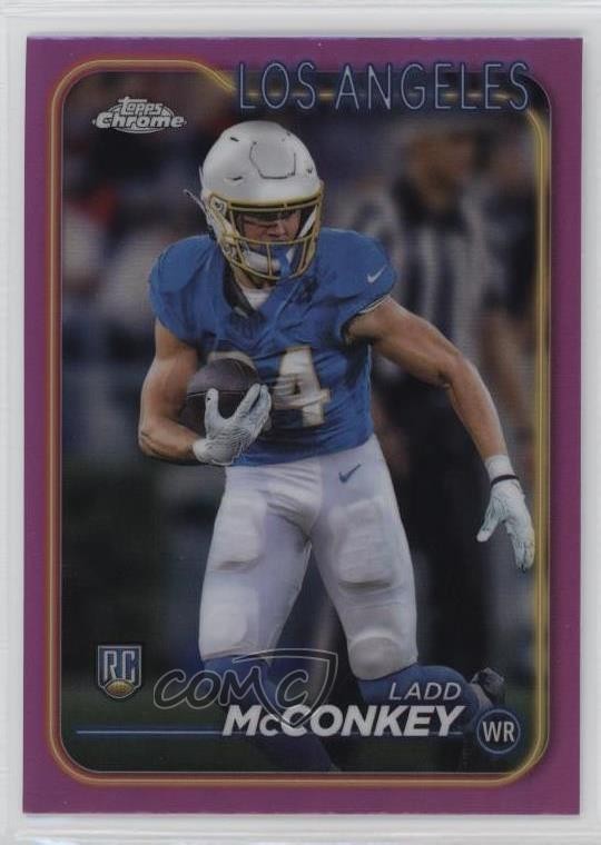 2024 Topps Chrome Rookies Pink Refractor Ladd McConkey #212 Rookie RC