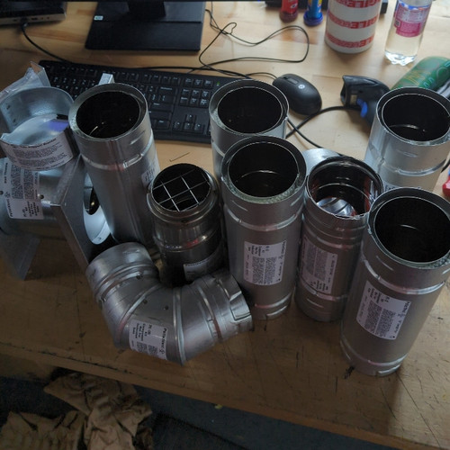 PelletVent Pellet Stove Vent Pipe Components Mixed Lot