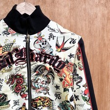 Ed Hardy Printed Embroidered Bomber Jacket Sz Small