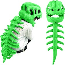 Dinosaur Skeleton Costume  3d Dinosaur Skull Mask  Plush Spine For Halloween  C