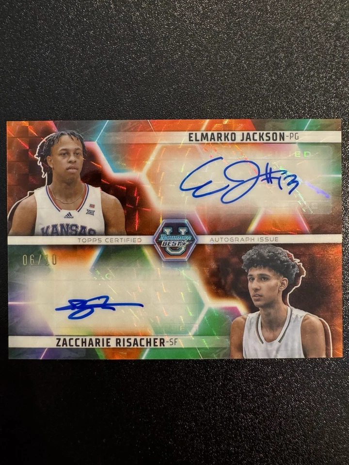2024 Bowman Best U Zaccharie Risacher Elmarko Jackson Dual Geometric Auto /10 - Image 2 of 4