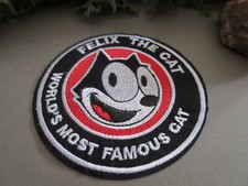 Felix The Cat Cartoon Large Black Red White Round Embroidered Iron On Patch