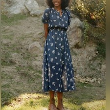 Christy Dawn The Beverly Dress Floral Polka Dot Elastic Waist Boho Cottage Core