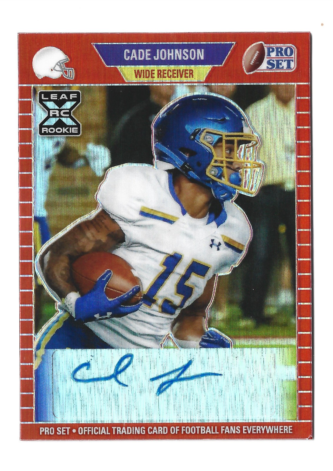 Cade Johnson AUTOGRAPH South Dakota State 2021 Leaf Pro Set Metal AUTO Football