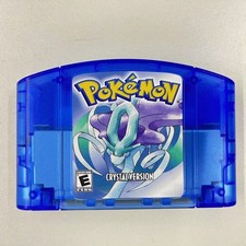 Pokomon Crystal Version N64 game, American version, used retro game