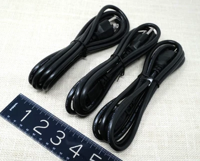 LOT OF THREE 6 ft. Computer AC Power Cable 18 AWG 300V  3 Prong Power Cords - Image 1 of 4