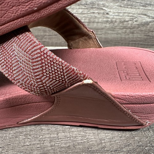 Fitflop Lulu Glitz Toepost Thong Sandals Warm Rose Womens Sz 9 Comfort - Picture 7 of 11