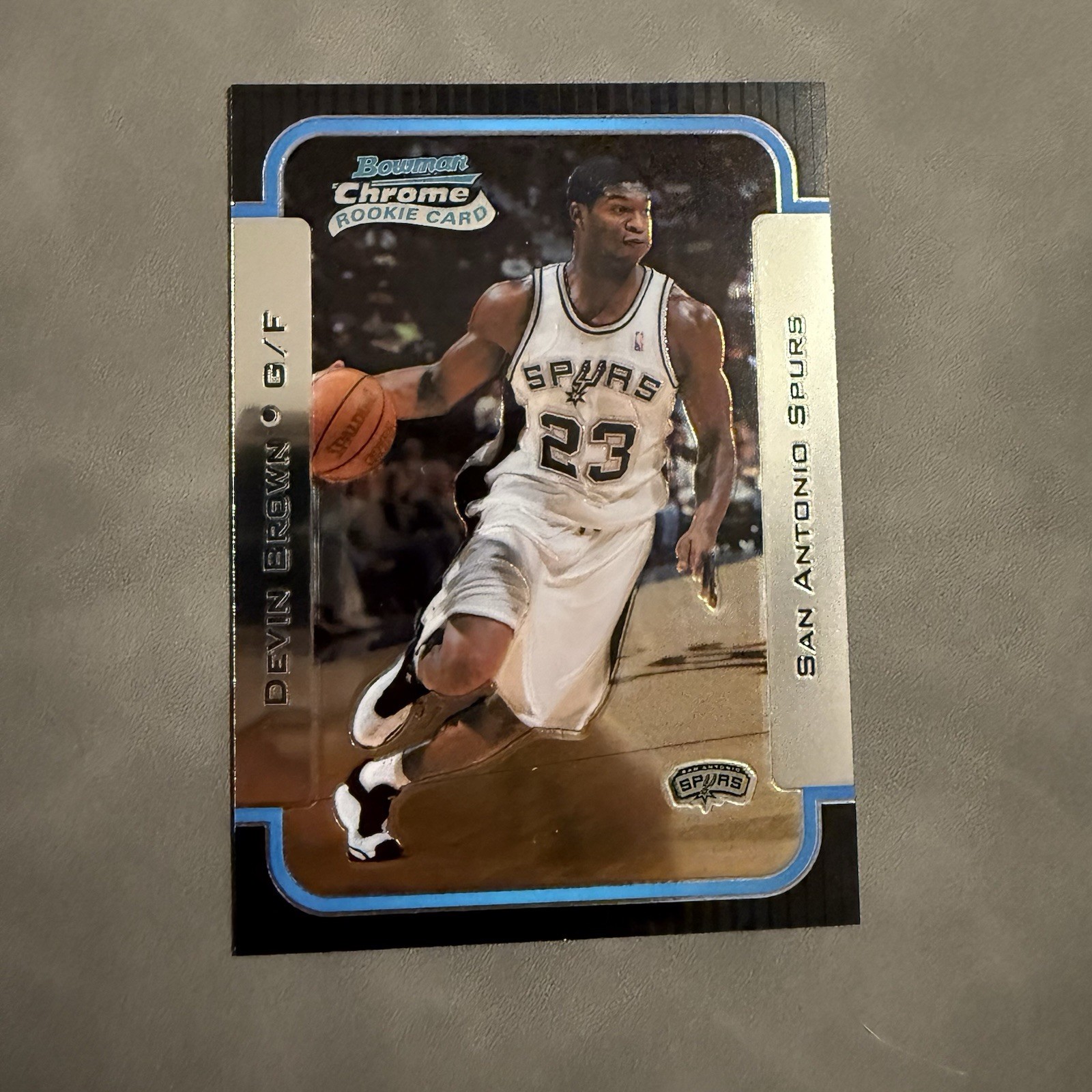 2003-04 Bowman Devin Brown Chrome RC/Rookie card #124 San Antonio Spurs