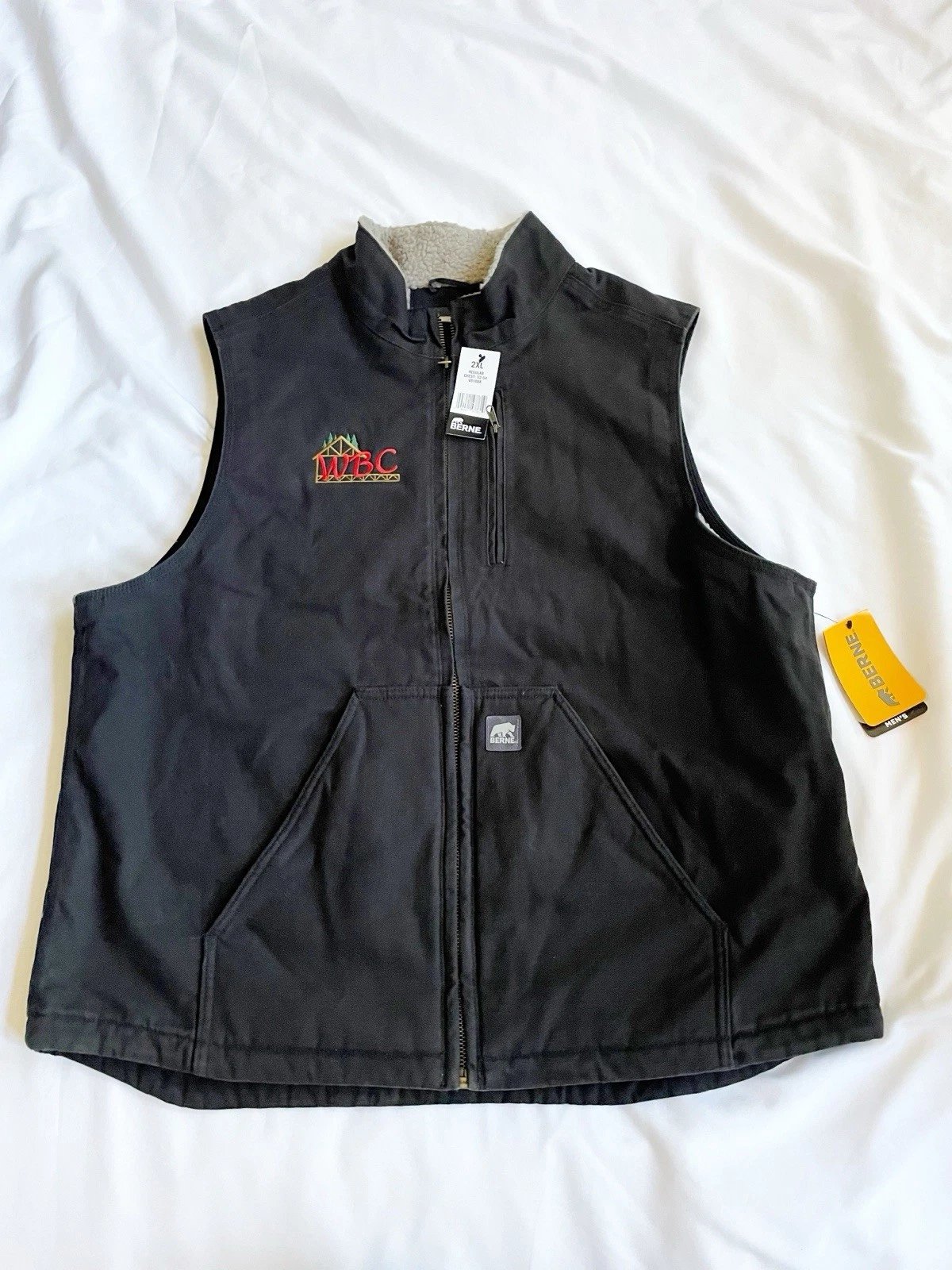Berne Heartland Sherpa-Lined Duck Vest - 2XL- Black Logo