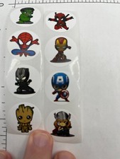STICKER SHEET: Marvel Avengers Spider-Man Capt. America Iron Man Hulk