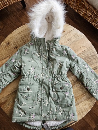The Children's Place Mädchen Blumenmuster Parka Jacke - Misty Glen Größe 4 neu mit Etikett