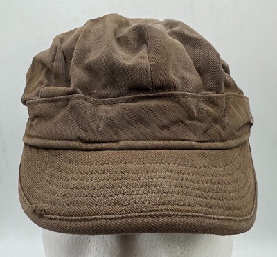 WW2 era US Army Utility Field Cap Hat HBT Herringbone Twill BROWN