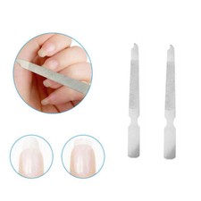 2Pcs/Set Metal Stainless Steel Nails File Double Sided Manicure Pedicure Tools
