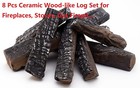 8 Piece Wood-like decorative Ceramic Log Set for fireplaces,stoves, gas firepit