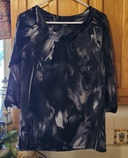 Daisy Fuentes Womens S Multicolor 3/4 Sleeve Dress Blouse Egypt Made 13SALE