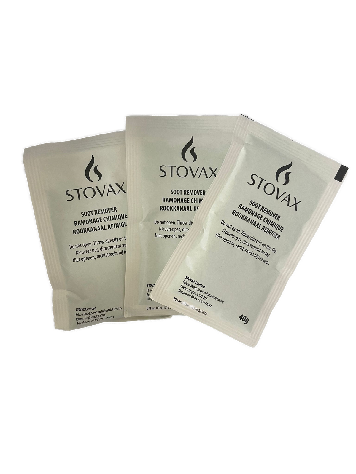 Stovax Protector Stove Flue Chimney Cleaner 12 Sachets Removes Tar Creosote Soot 5056182798605
