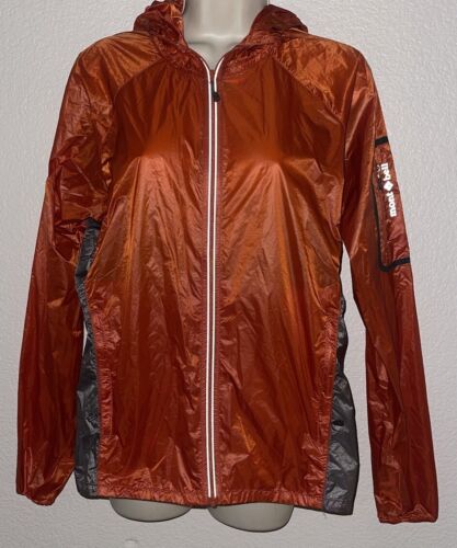 Montbell Jacket Windbreaker Jacket Orange Gray Ex Light Wind Parka Zip Front S