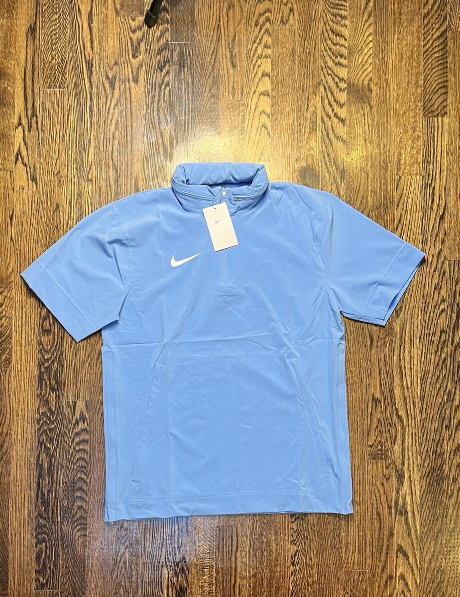 $95 Nike Men's Short-Sleeve Woven Hooded Coach Jacket Blue