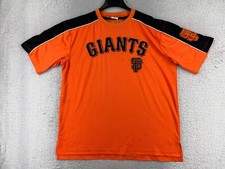 San Francisco Giants Shirt Mens Extra Large Orange Black Sewn Embroidered Poly