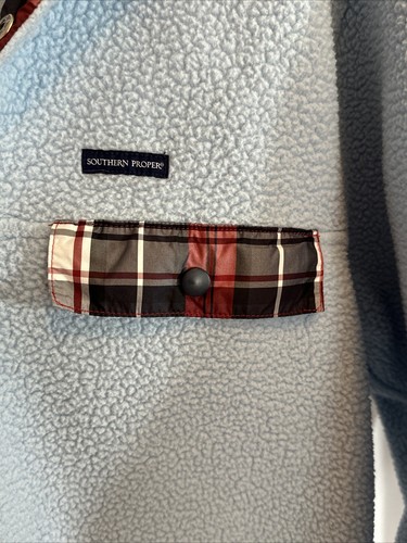 Southern Proper All Prep Pullover Blu Chiaro Bottone a Scatto Finta Giacca Uomo M - Foto 3 di 12
