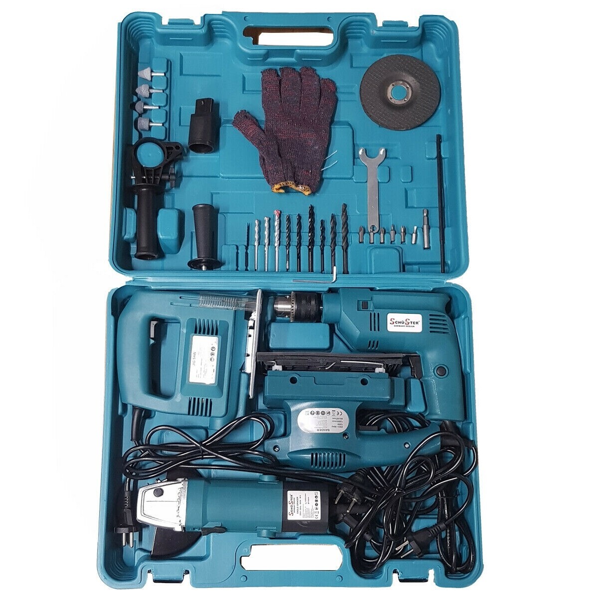 Kit Bricolage Completo 4 in 1: Trapano, Seghetto e Levigatrice per Casa