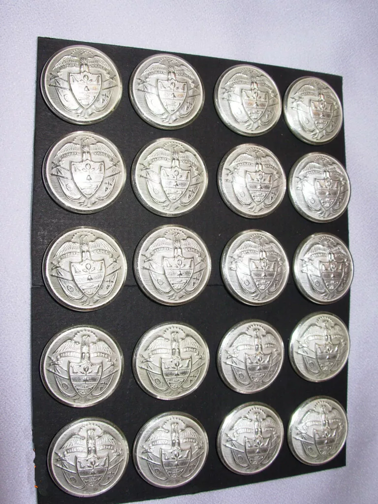 36 Ligne Metal Buttons (Silver) (Anchor)