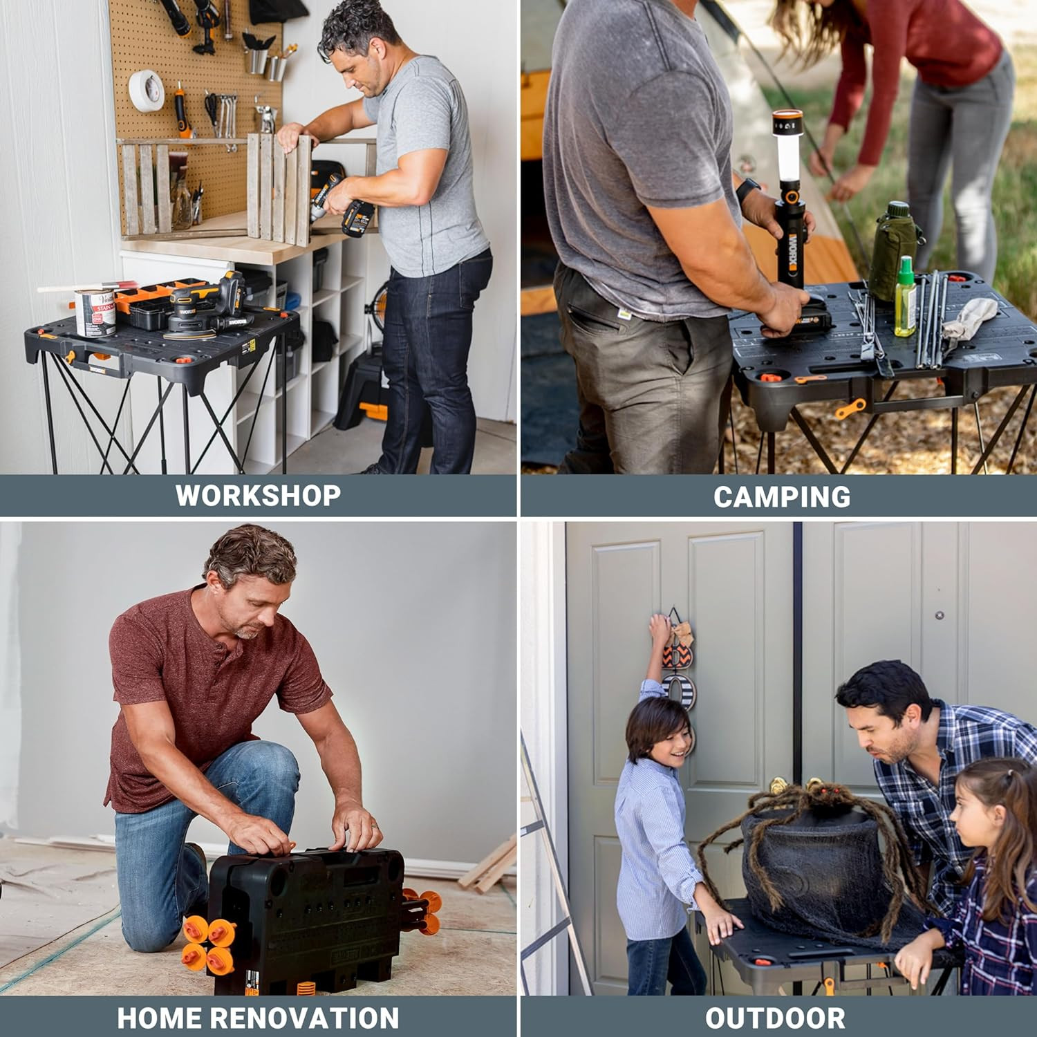 WX066 Sidekick Folding Work Table, Portable All-In-One Work Bench