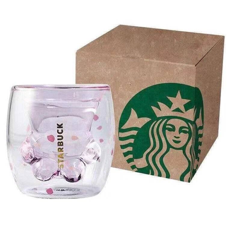 2020 Starbucks Cute Cat's Paw Sakura Double Wall Glass Coffee Mugs Cups 6oz Gift | eBay 2020 Starbucks Cute Cat'S Paw Sakura Double Wall Glass Coffee Mugs Cups 6Oz Gift | Ebay