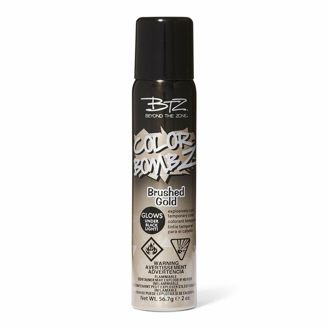 BTZ Beyond the Zone Color Bombz Temporary Hair Color Spray Brushed Gold