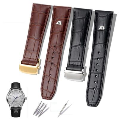 Genuine Leather Watchband For Maurice Lacroix Eliros With Folding Buckle 20-22mm