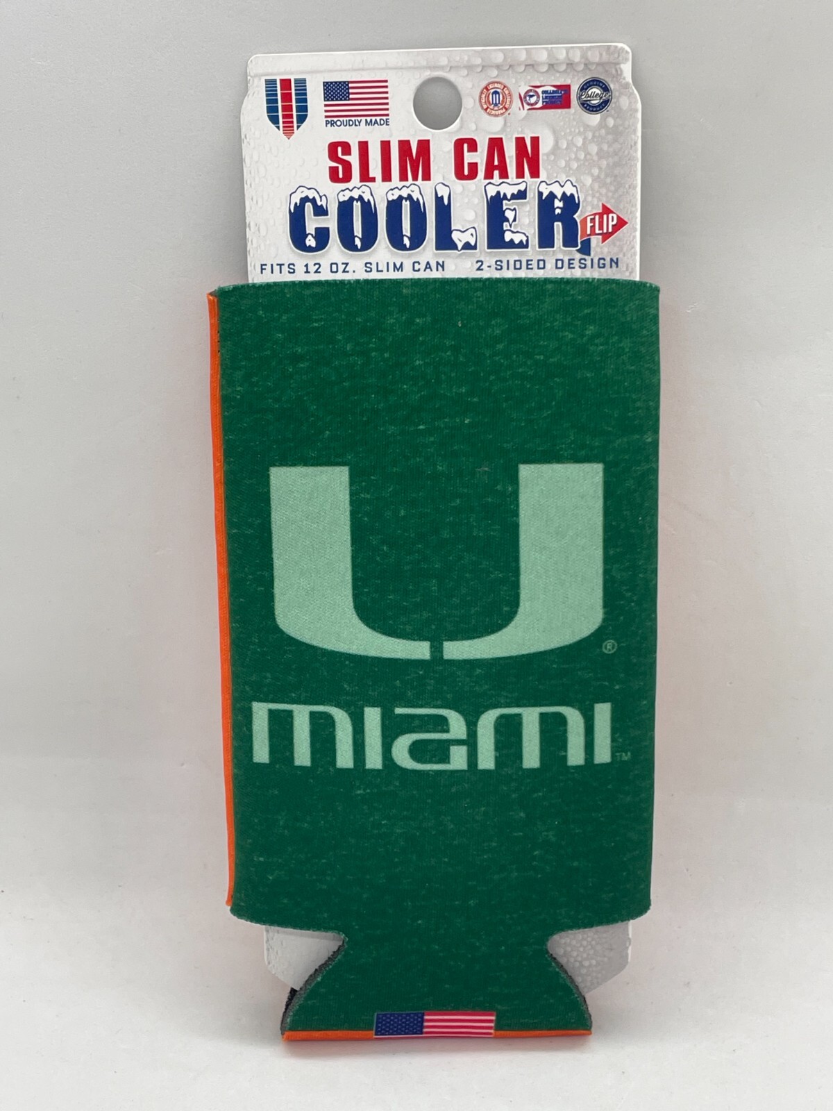 Wincraft University of Miami Slim Can Cooler/Drink Koozie - Fits 12 oz. Slim Can