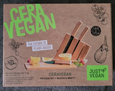 JUST VEGAN MESSERBLOCK SCHNEIDEBRETT CERAVEGAN (5tlg) NEU & OVP
